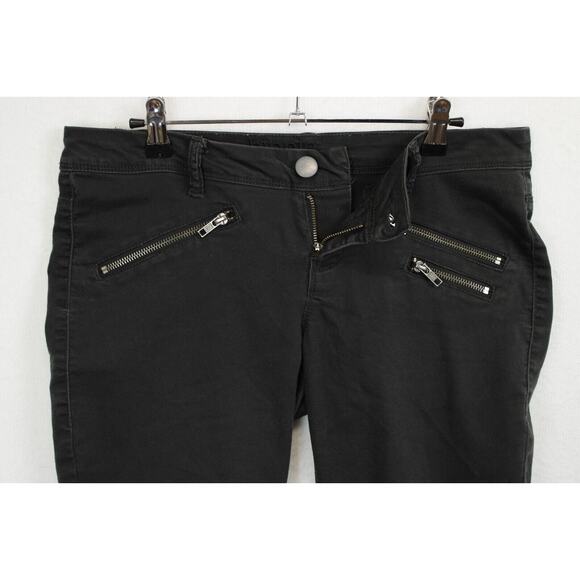 Hippie Laundry Ankle Skinny Pants Front Faux Zip Women 29 Mid Rise Black - Picture 8 of 12